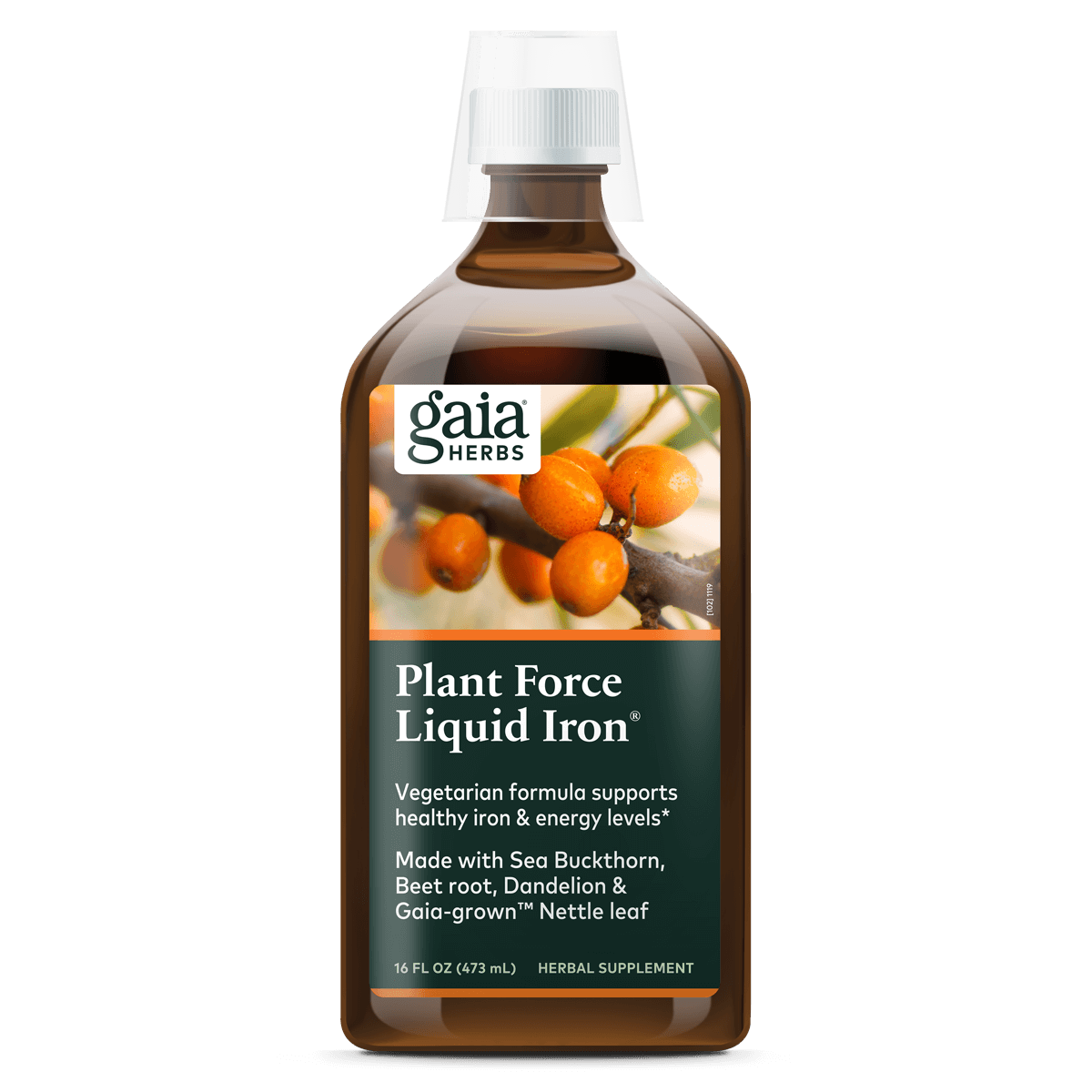 Gaia Herbs PlantForce Liquid Iron for Energy Support || 16 oz
