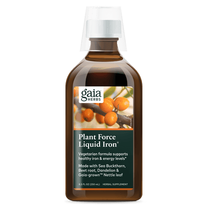 Gaia Herbs Plant Force Liquid Iron supplement for Energy Support || 8.5 oz