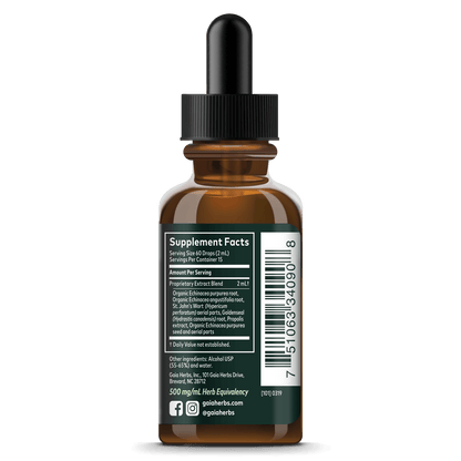Gaia Herbs Echinacea Goldenseal Supreme supplement facts || 1 oz